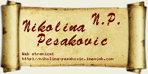 Nikolina Pešaković vizit kartica